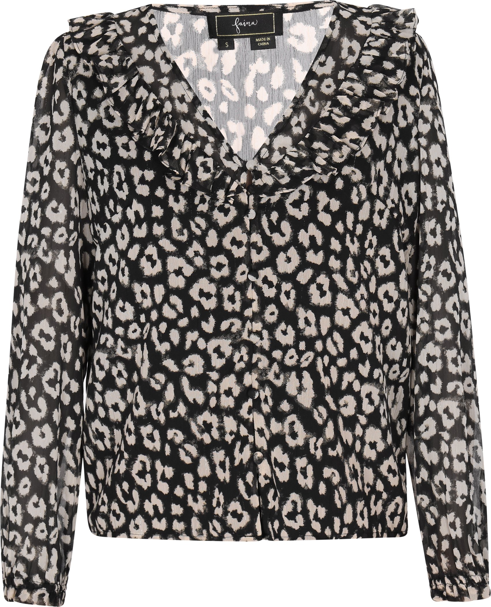 Faina Bluse Frauen cremeweiß schwarz