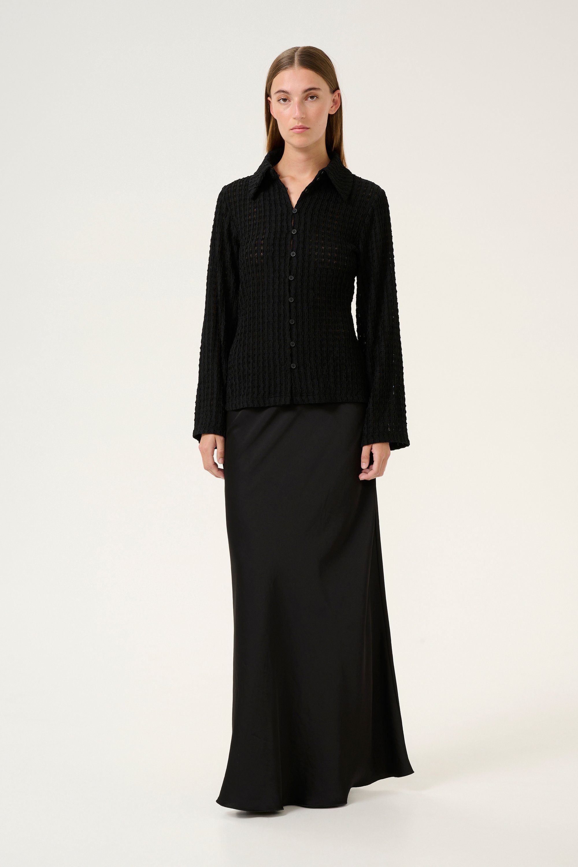 Langarm-Bluse Regular fit Meteorite black