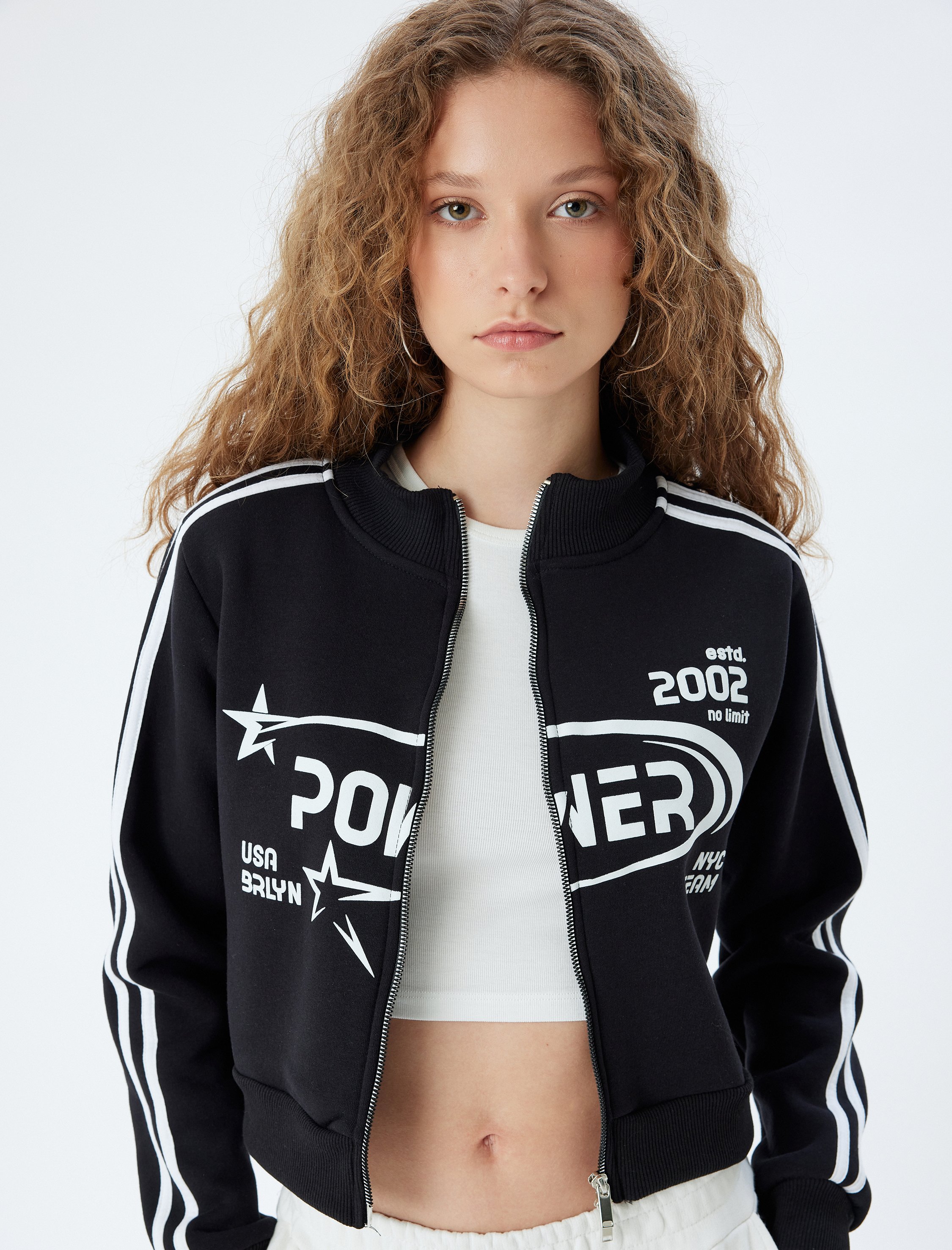 Koton Sweatshirt Vollreißverschluss Mit Schleifenband Detail Sweatshirt