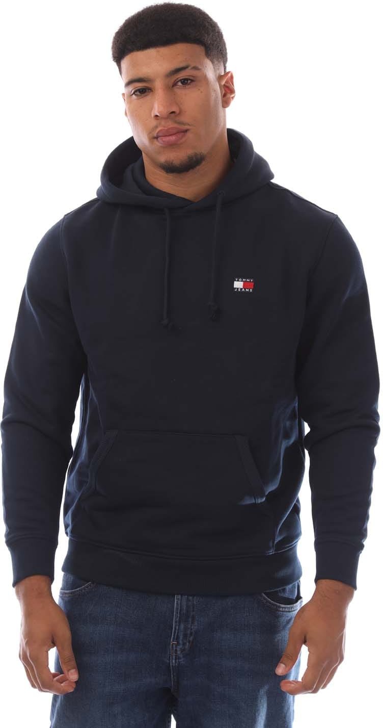 Herren Tommy Hilfiger Tonal Badge Kapuzenpullover mit Kordelzug in Marineblau