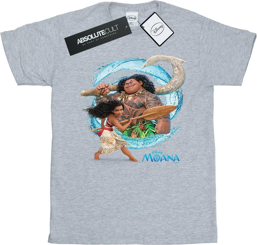 Disney - "Moana And Maui Wave" T-Shirt für Herren (Grau)