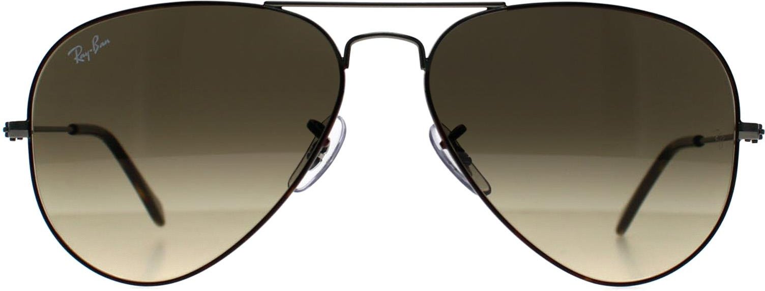 Ray-Ban Aviator 3025 92700A poliert havanna auf gunmetal braun vintage Farbverlauf schwarz Sonnenbrille
