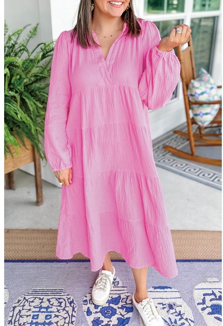 Thumbnail - Azura Exchange Damen Gestuftes Baumwollkleid