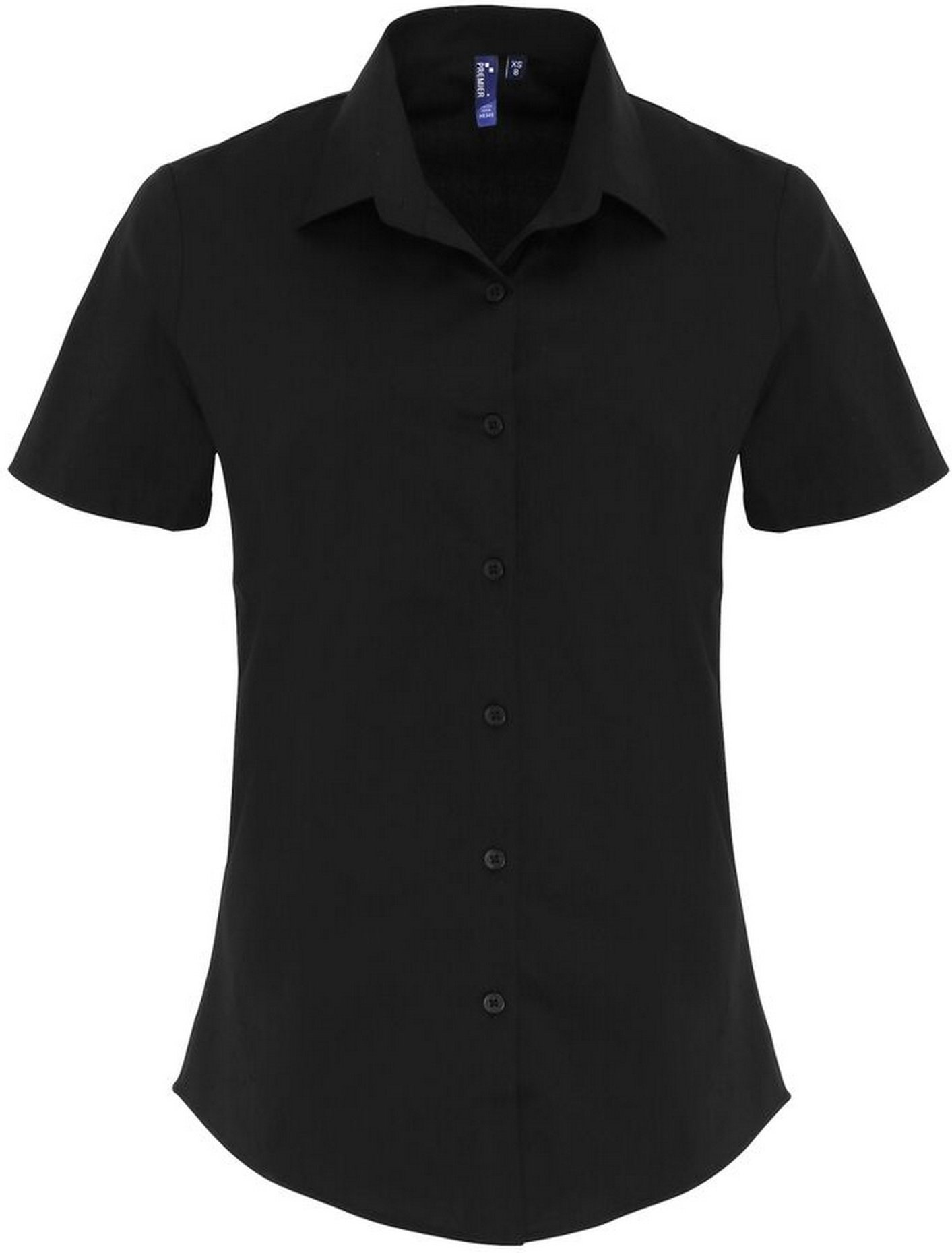 Premier - Bluse für Damen kurzärmlig (Schwarz)