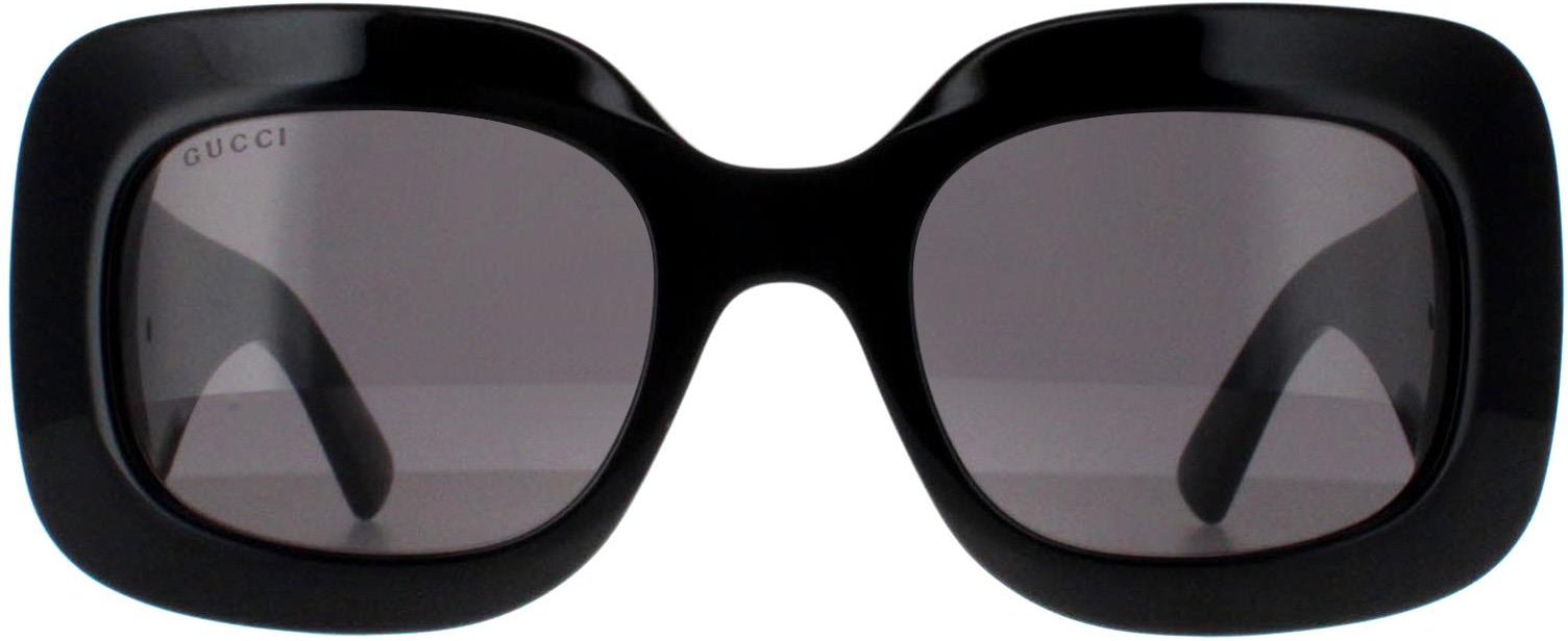 Gucci Square Womens Schwarz mit Silber Grau GG1695S