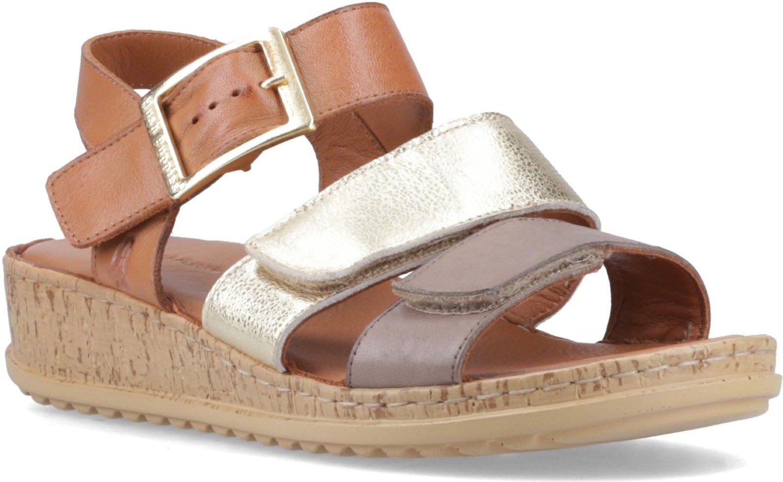 Hush Puppies Eliana Sandale Leder Damen Goldsandalen