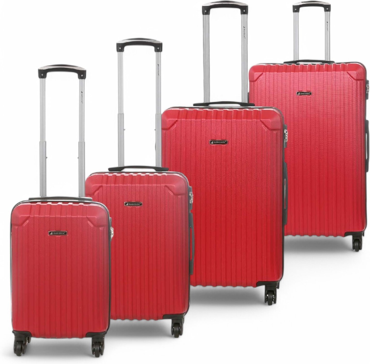 Hartschalenkoffer aus rotem ABS mit 8 Rädern, Reisegepäck, Kabinenkoffer-Set