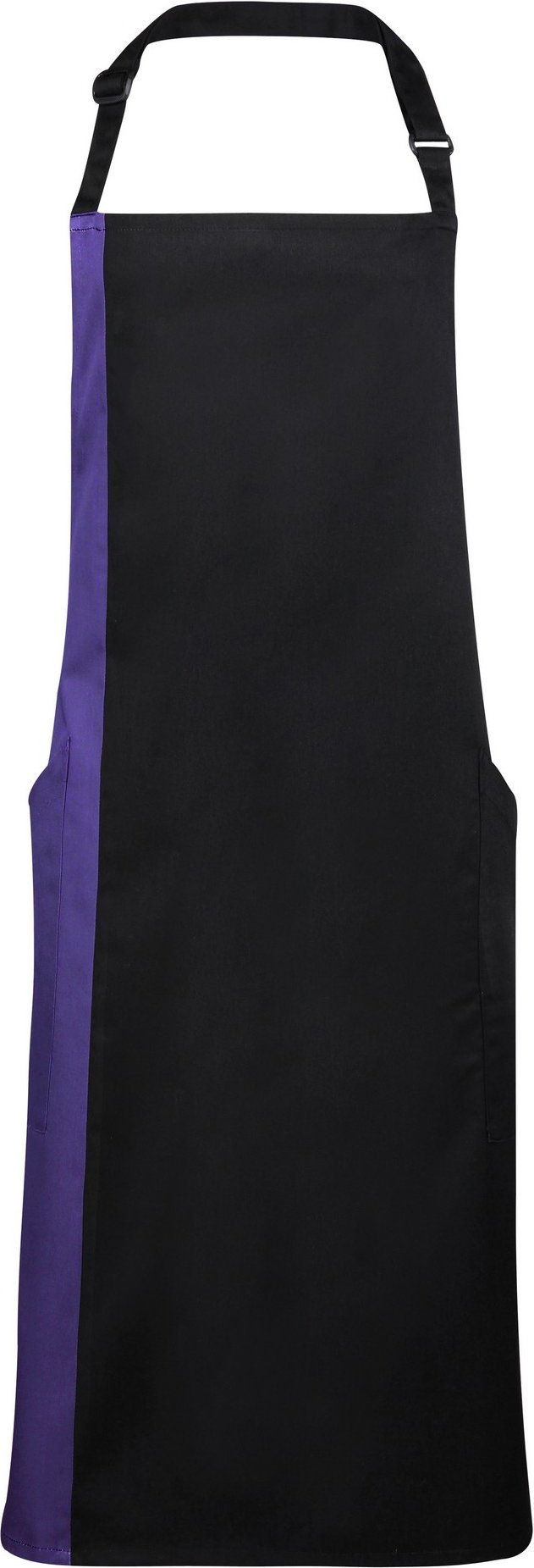 Premier Unisex-Kontrast-Latzschürze (schwarz/violett)