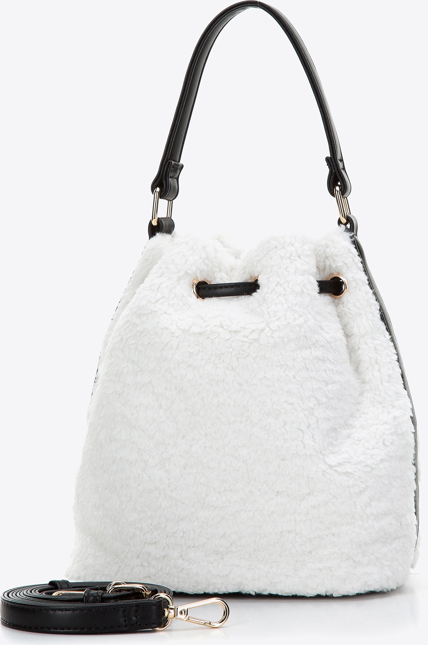 Wittchen Damen-Kunstpelztasche, klein, cremeweiß, Polyester