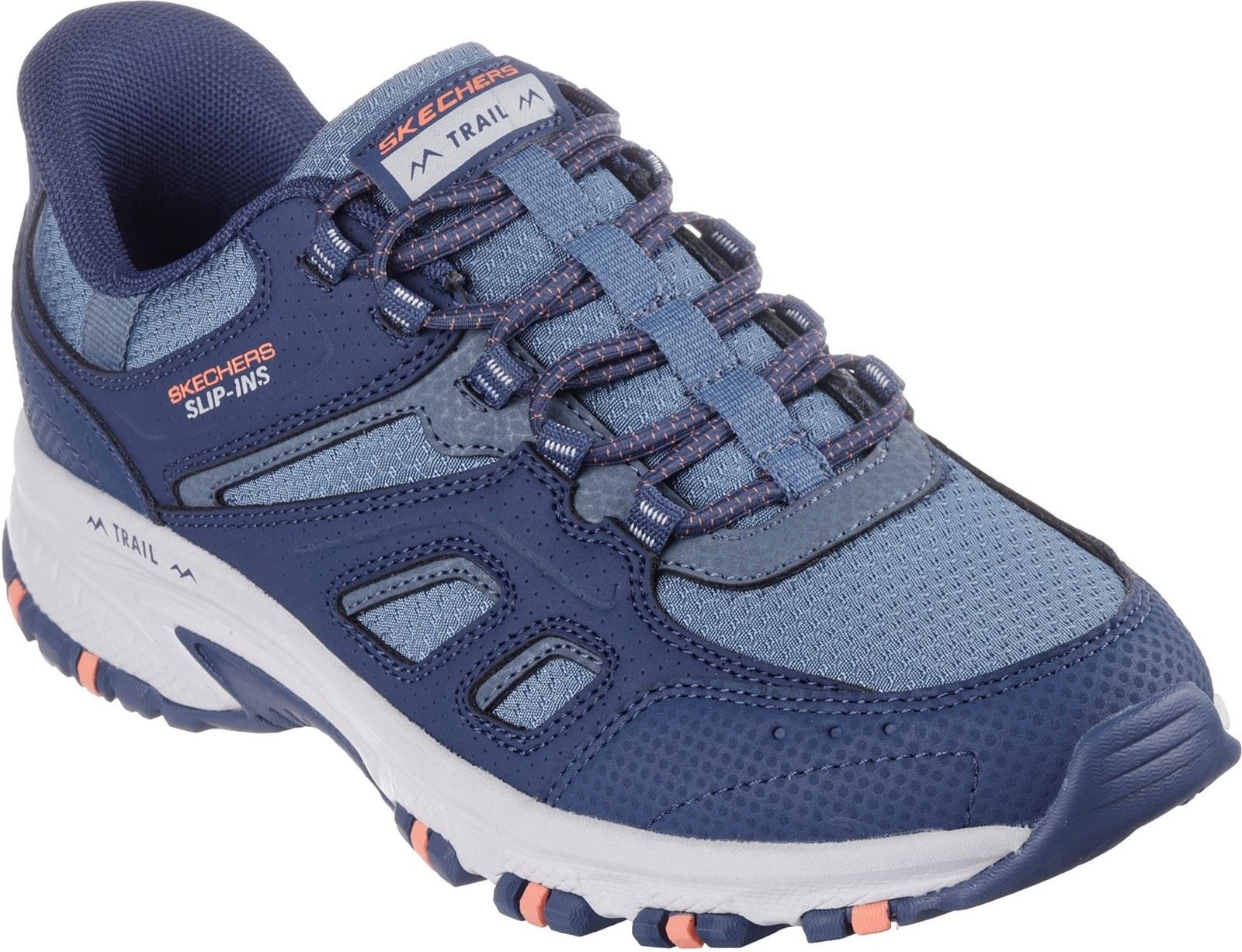 Thumbnail - Skechers Slip-ins Hillcrest Kamalino Synthetische Damen Wanderstiefel in Marineblau/Koralle