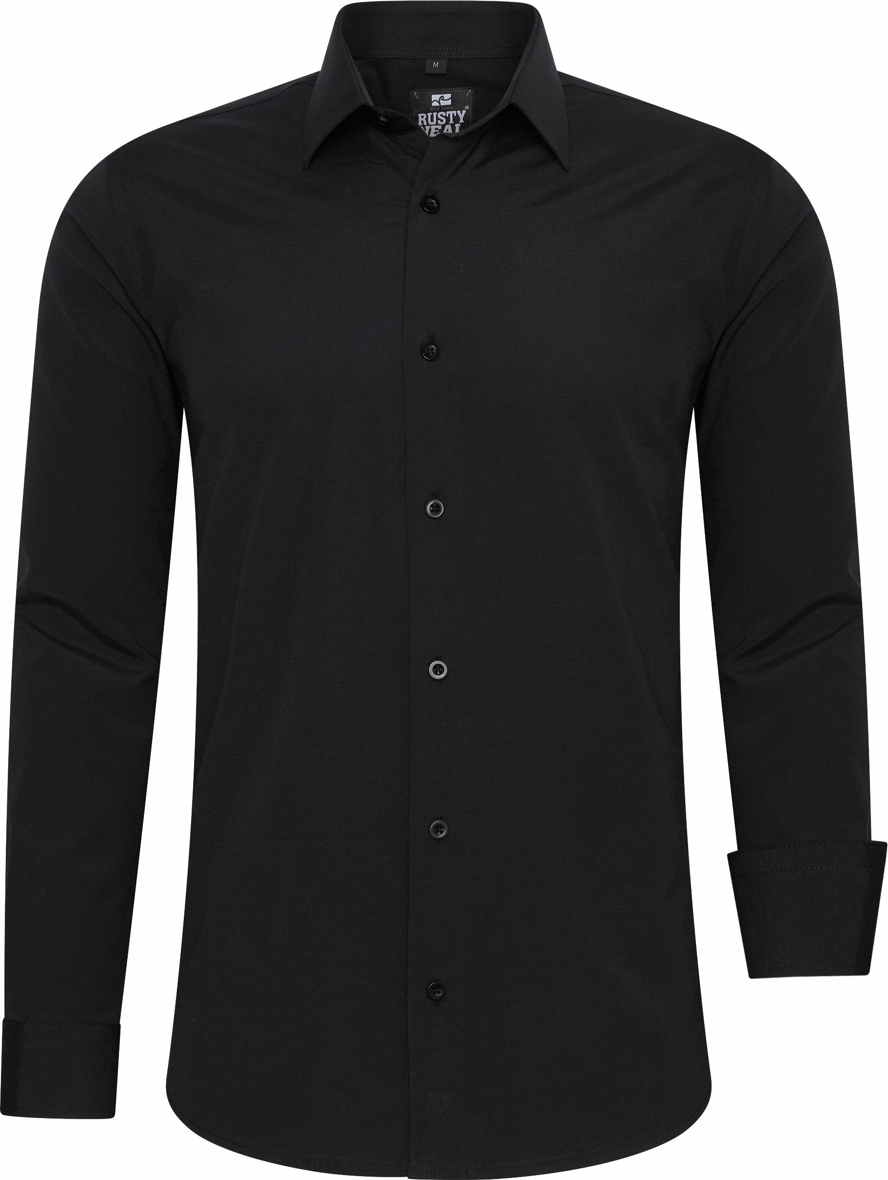Rusty Neal Overhemd Slim Fit Schwarz