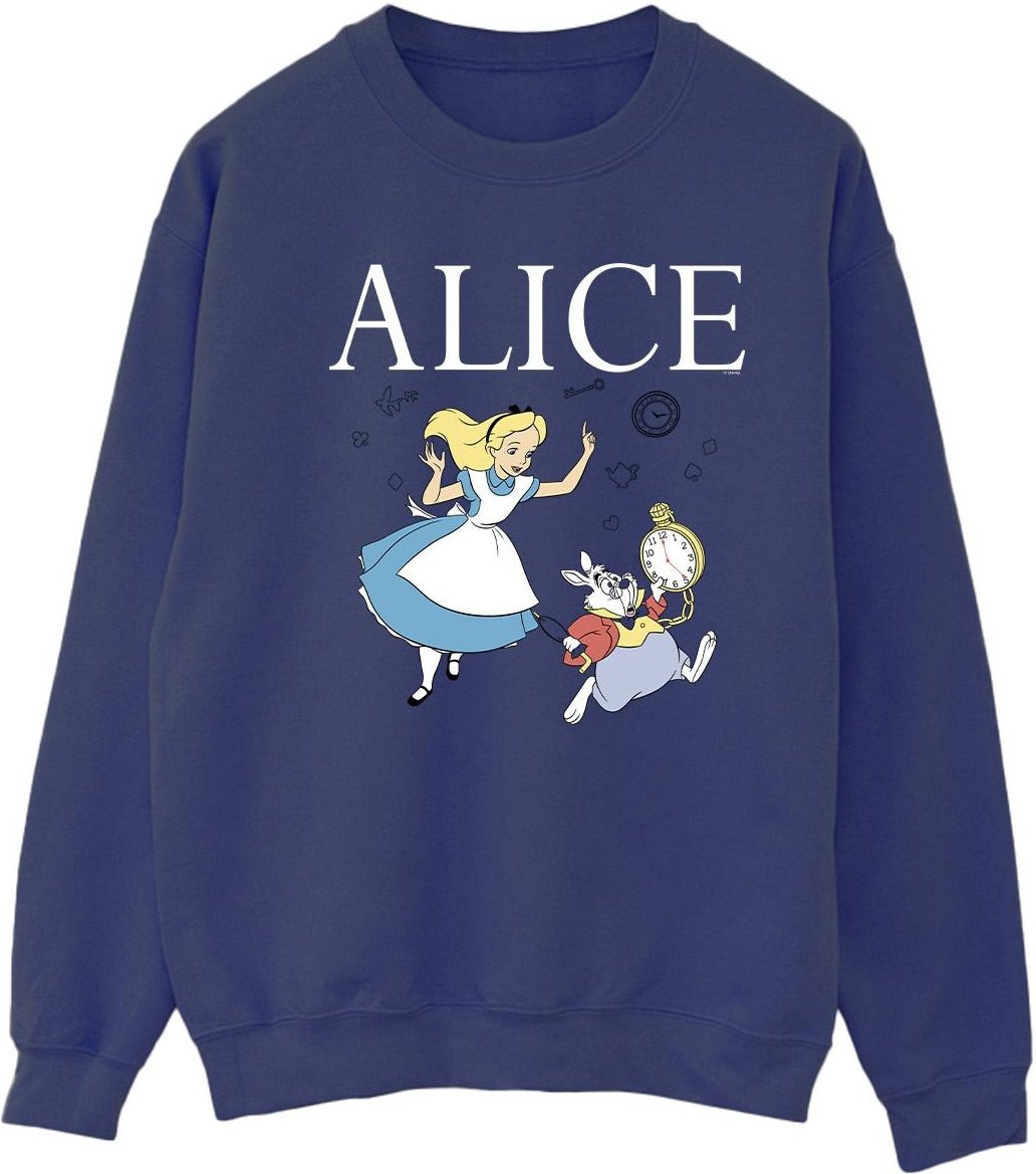 Disney - "Alice In Wonderland Follow The Rabbit" Sweatshirt für Damen (Marineblau)