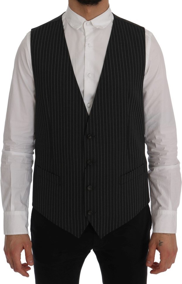 Dolce & Gabbana Graue Stretch-Weste aus Wolle