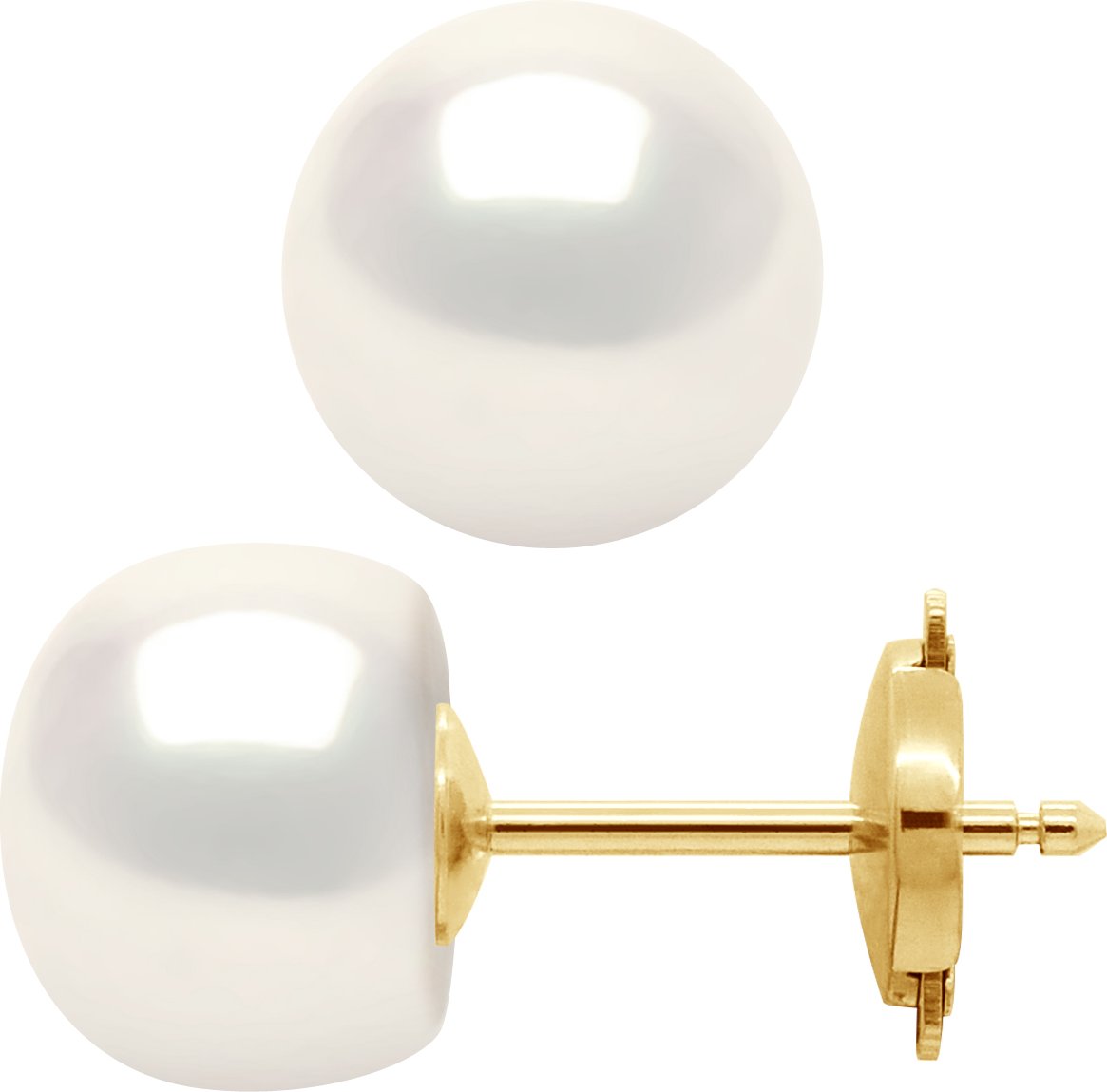 DIADEMA - Ohrringe - Gelbgold und echte Süßwasserperlen