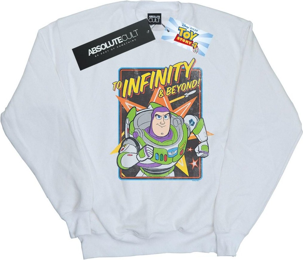 Disney Herren Toy Story 4 Buzz bis zur Unendlichkeit Sweatshirt (weiß)