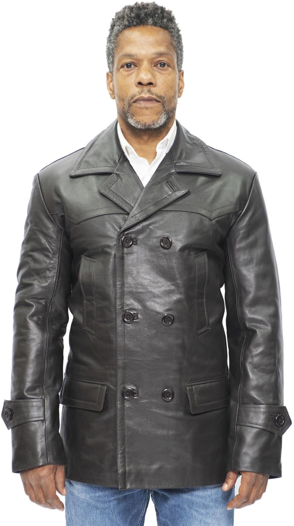 Herren-Peacoat aus Rindsleder-Krakaw