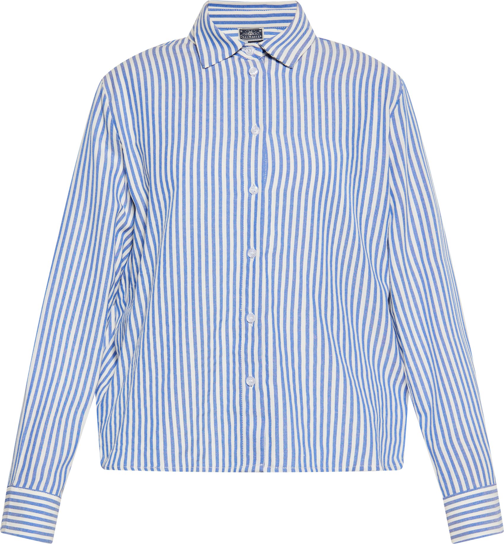 Dreimaster Bluse Damen Blau Wollweiss