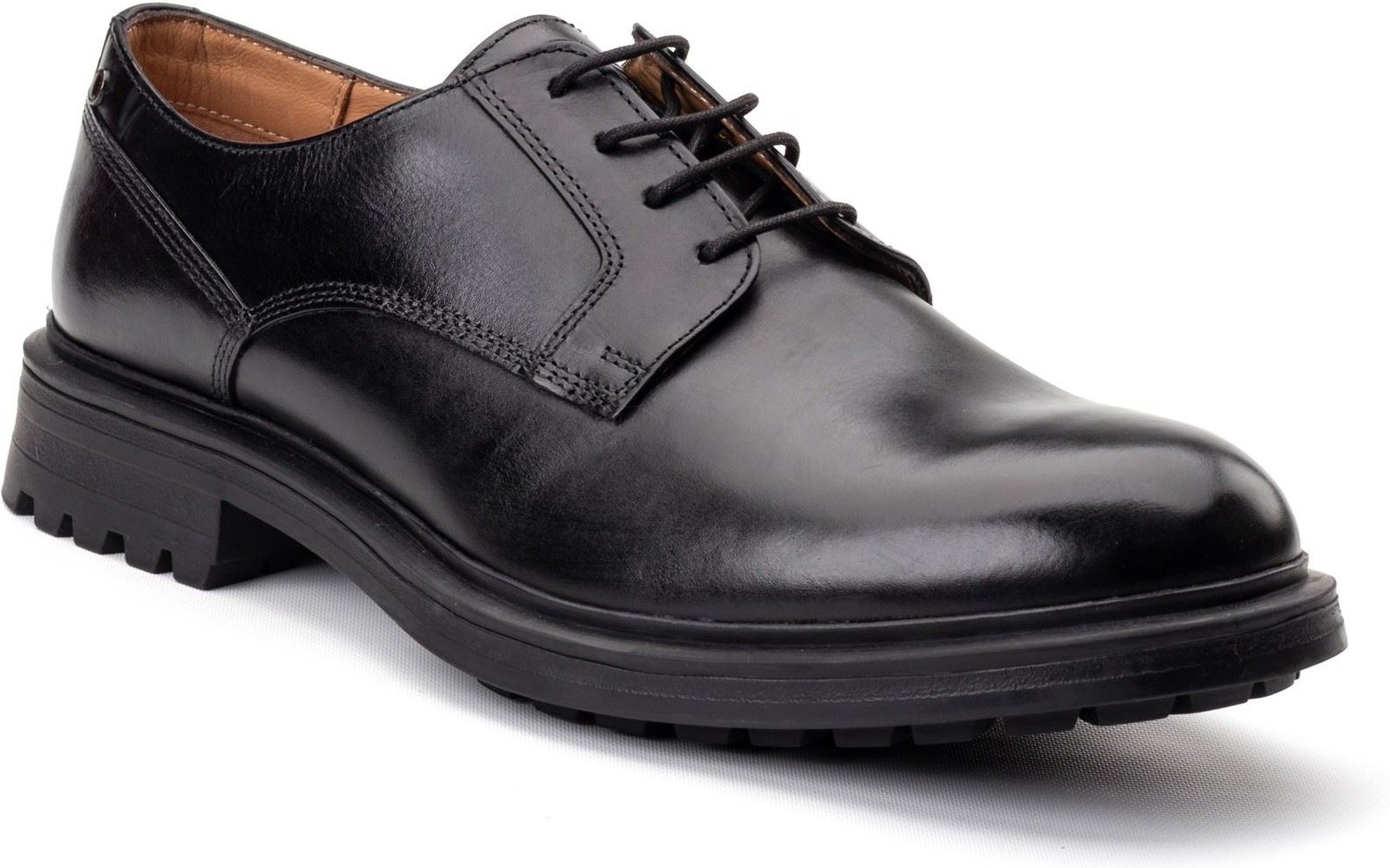 Base London Locke Leder Herren Schwarze Schnürschuhe