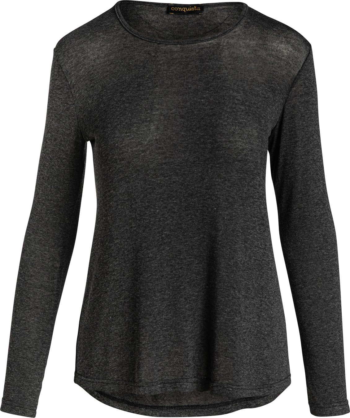 Dunkelgraues Feinstrick-Top