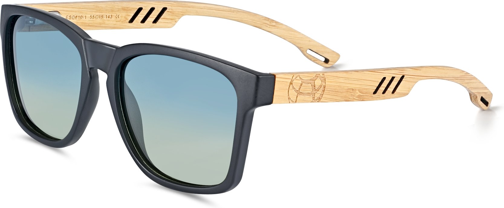 Earth Wood Haven Polarisierte Sonnenbrille - Bambus/Blau-Gelb