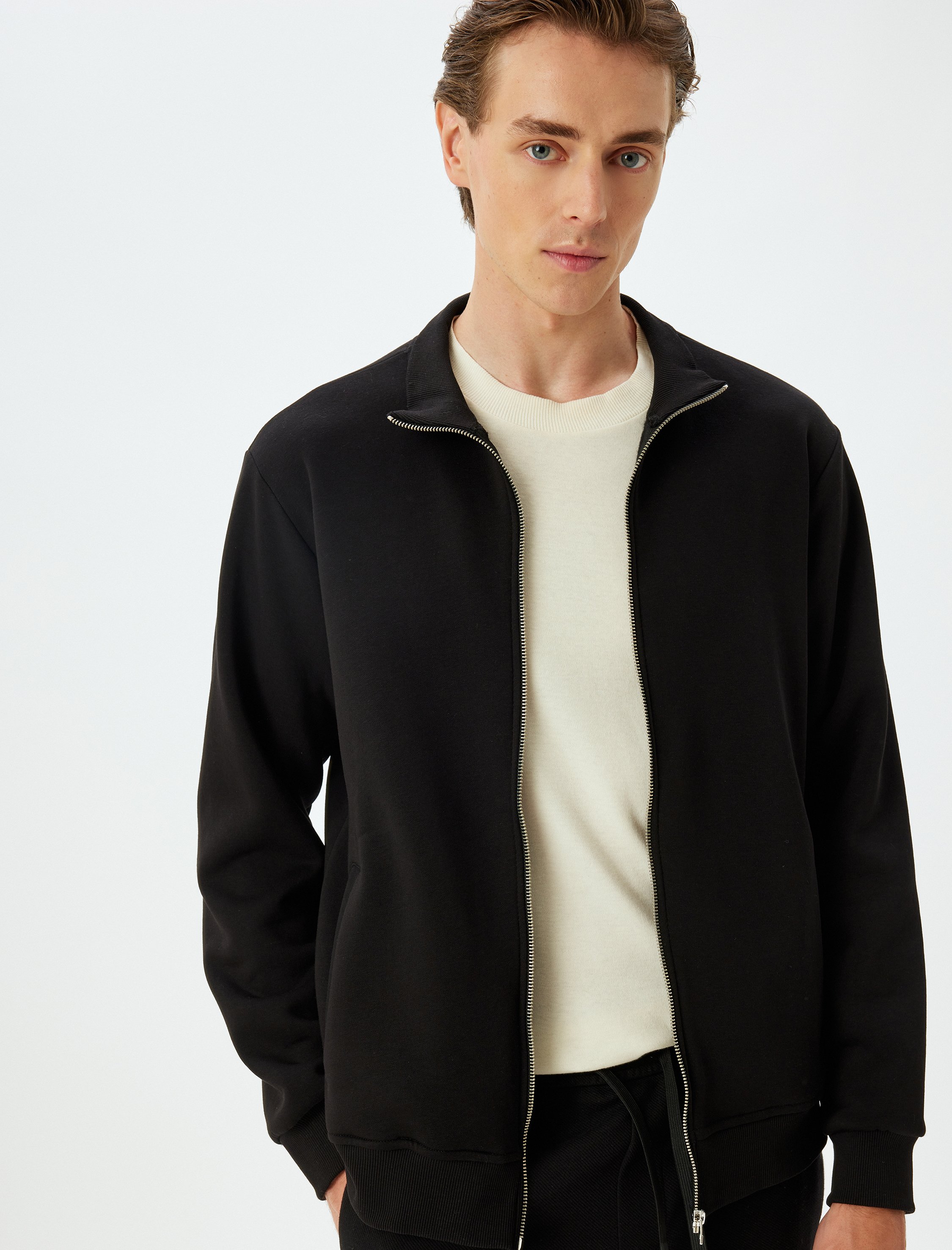 Koton Sweatshirt Stehkragen-Vollreißverschluss Regular Sweatshirt