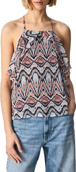 Halter-Neck-Rüschenshirt