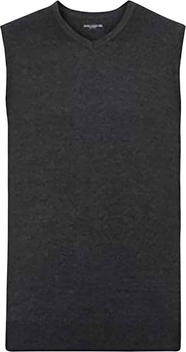 Thumbnail - Russell Collection Herren V-Ausschnitt ärmellos gestrickt Pullover Top / Pullover (Charcoal Marl)