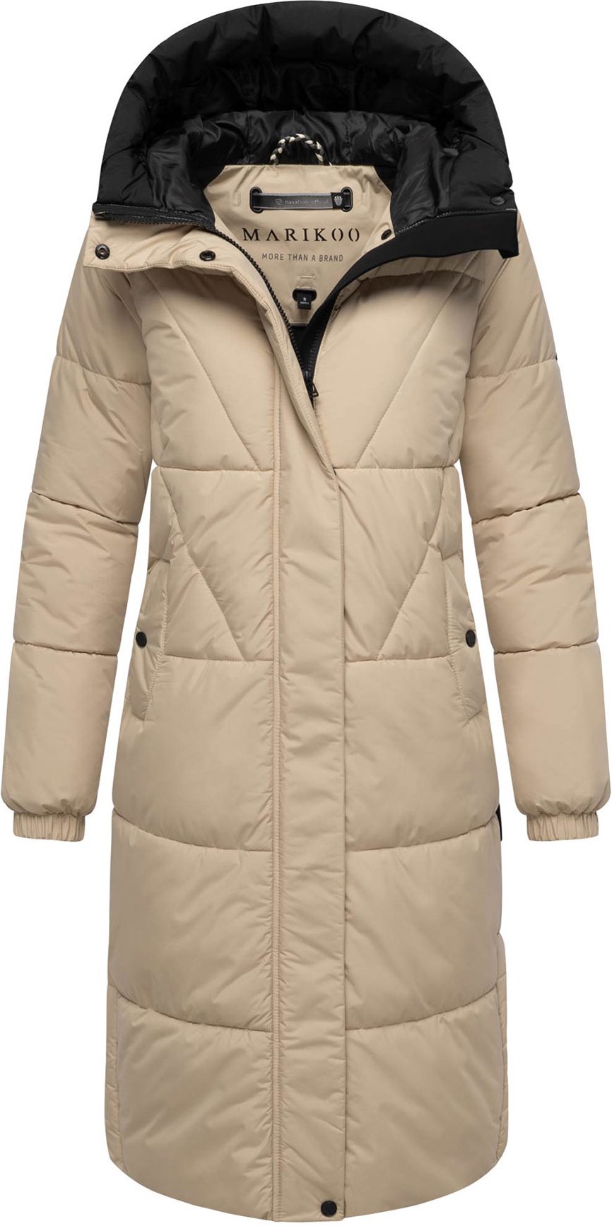 Marikoo Damen Steppmantel Yaskaa mit Kapuze & warmem Fleecefutter