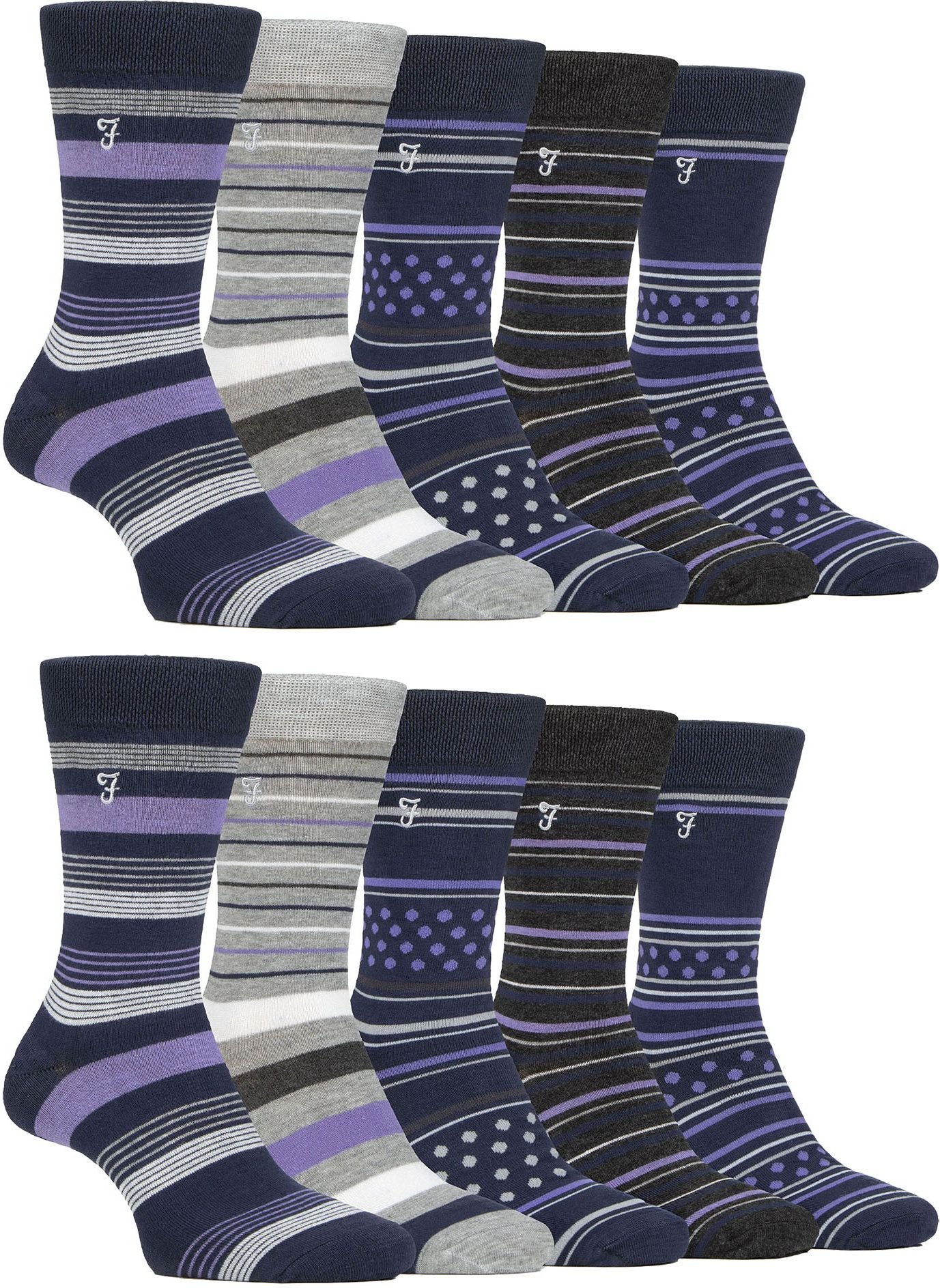 Thumbnail - Herren 10er-Pack Bunte Bambus-Socken