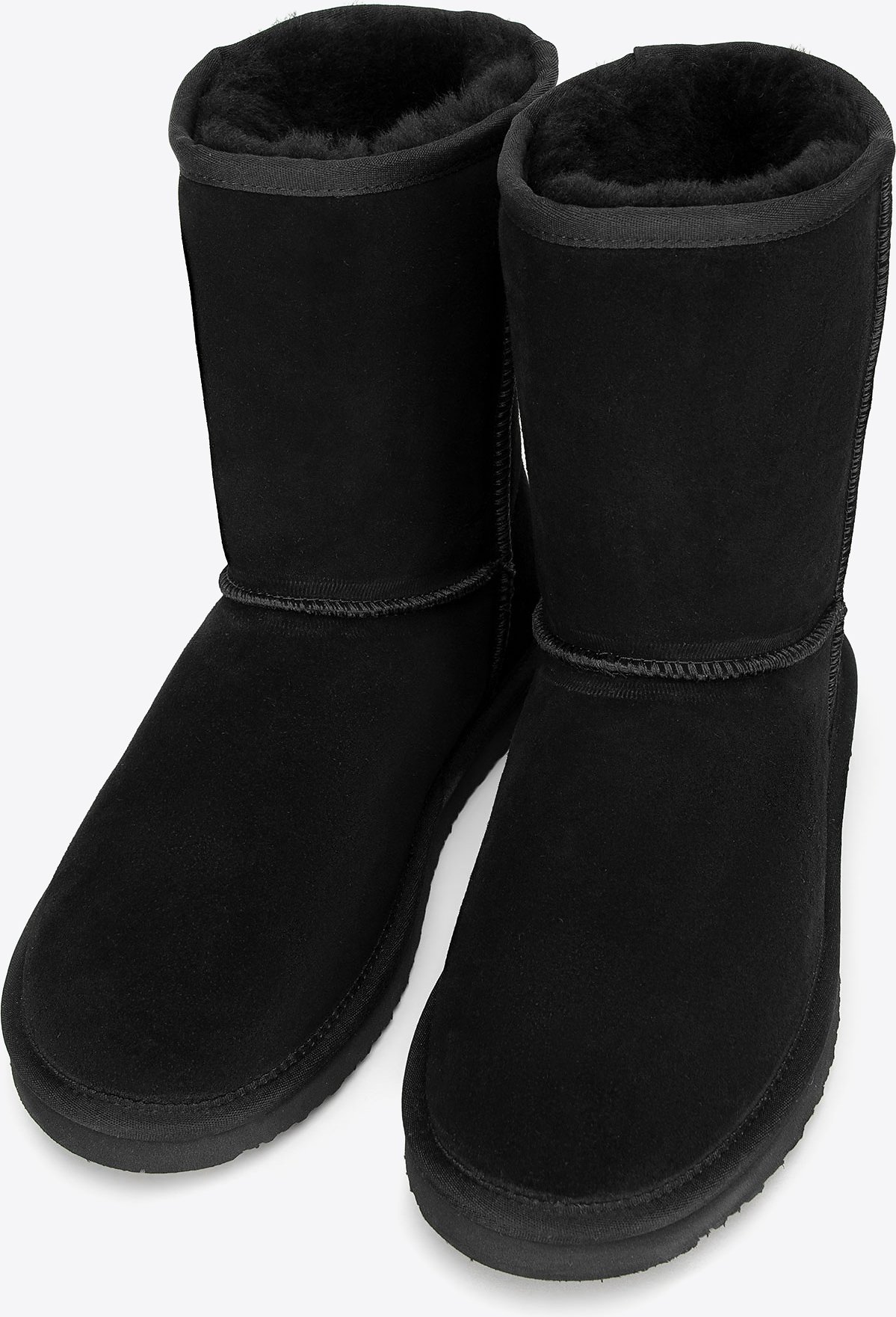 Wittchen Damen-Stiefeletten aus Wildleder mit Wollfutter, Schwarz