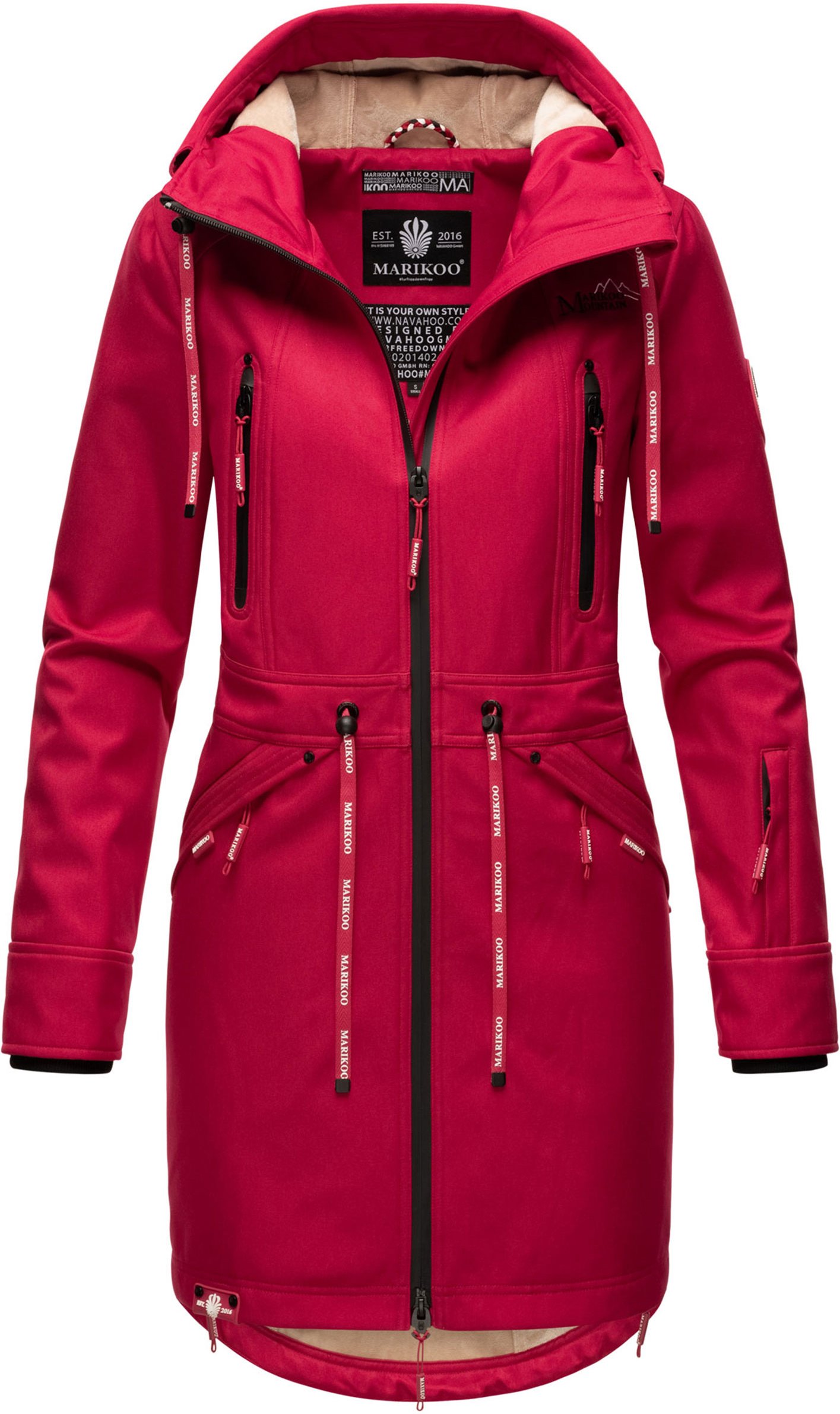 Marikoo Damen Softshelljacke – Racquellee mit Kapuze & Fleecefutter