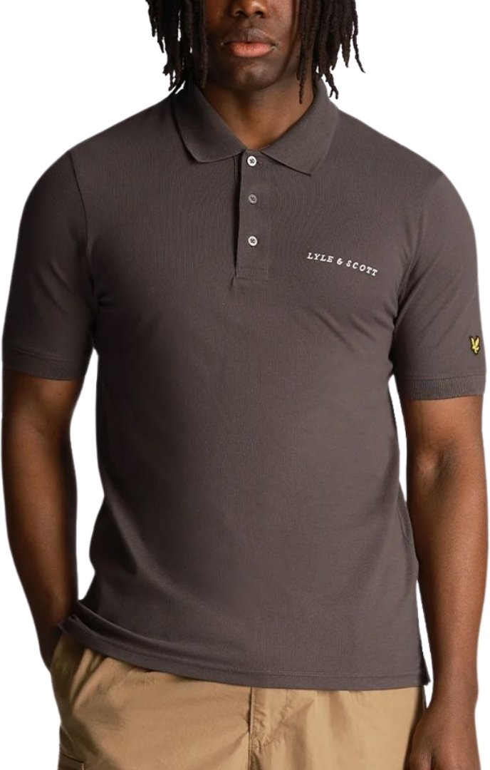 Lyle & Scott schlichtes, gesticktes Logo-Poloshirt in Gunmetal Grey