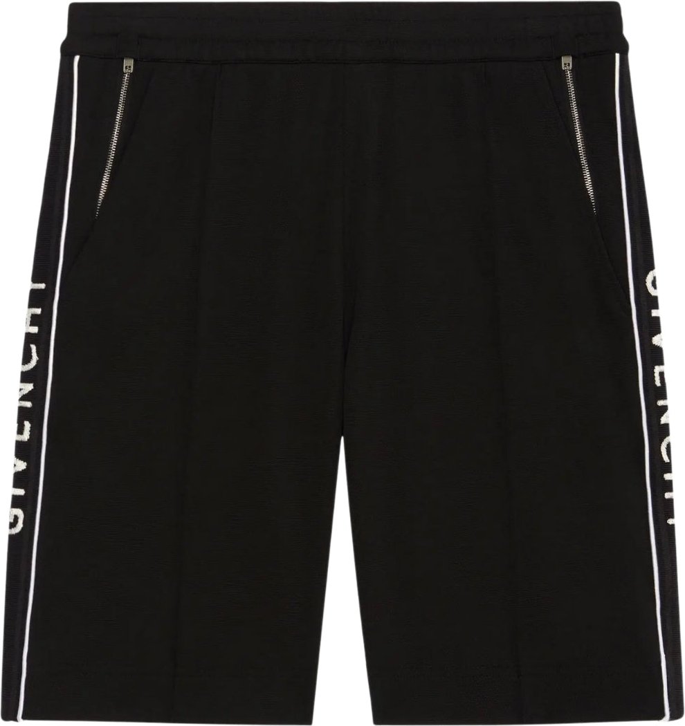 Schwarze Shorts mit klassischer Passform und seitlichem Logo von Givenchy