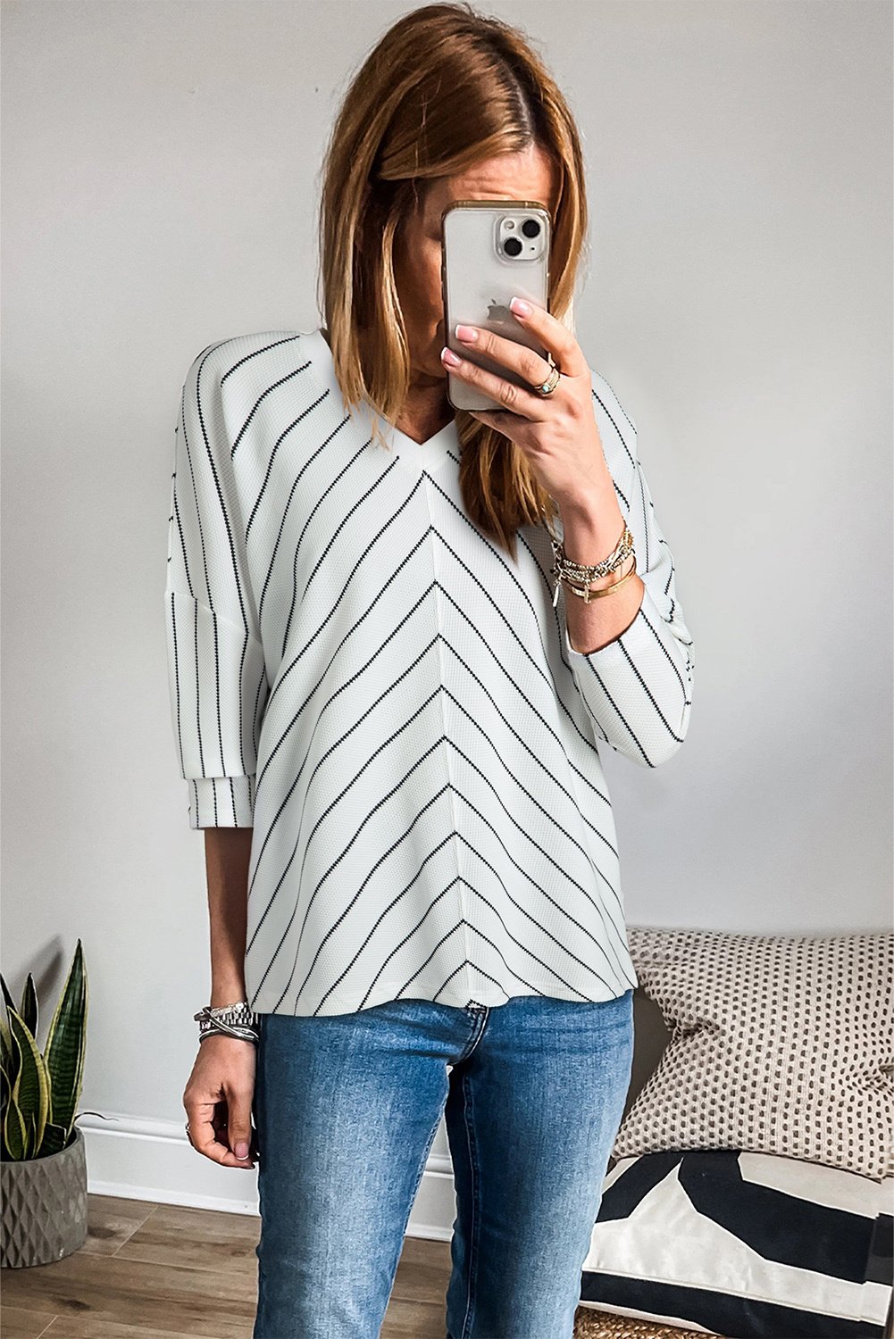 Chevron-Streifen Pullover