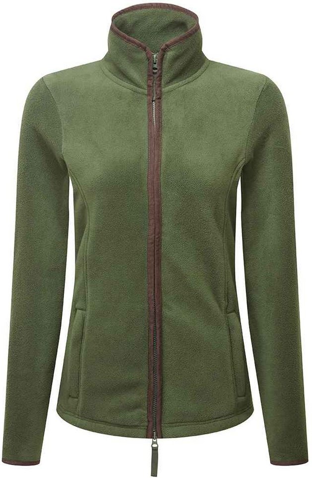 Premier Womens/Ladies Artisan Fleece-Jacke mit Kontrastbesatz (Moosgrün/Braun)