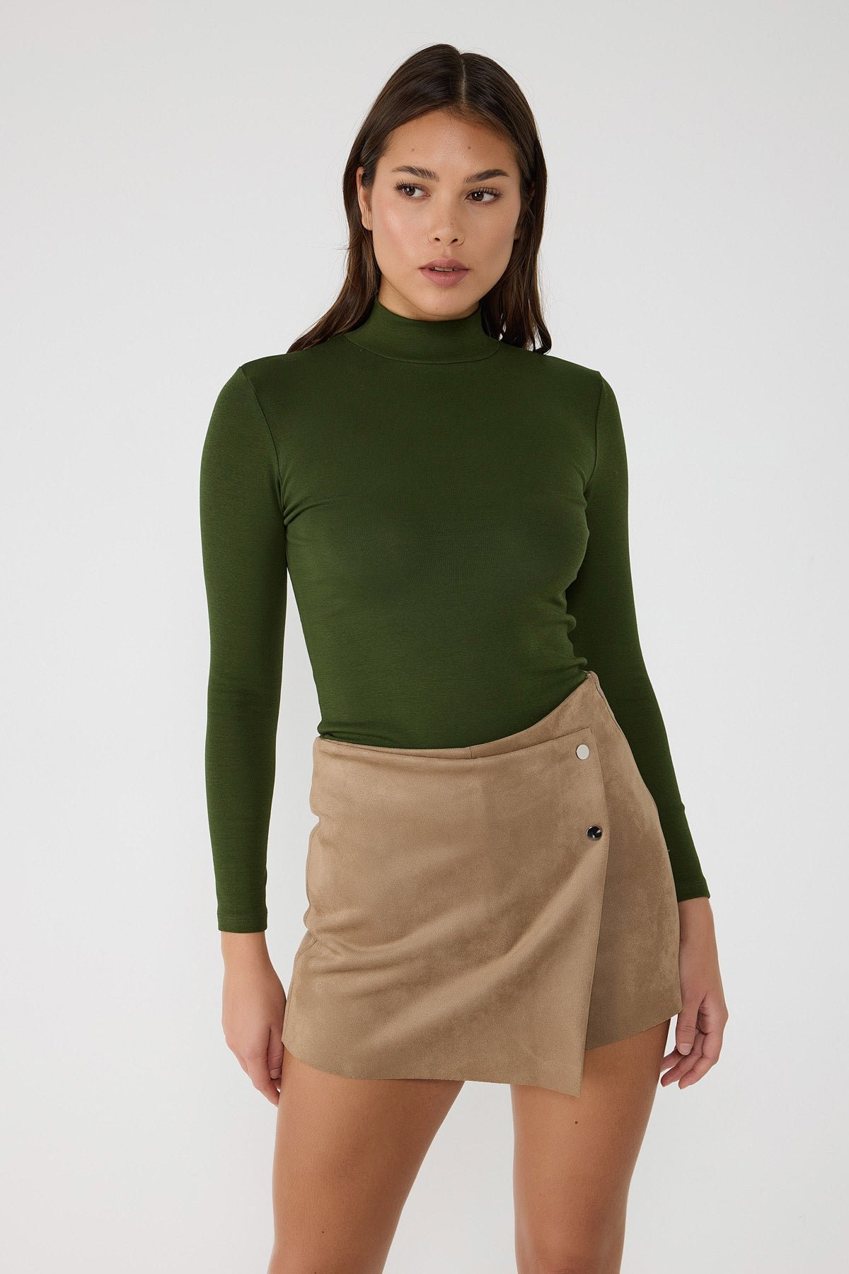 Duru Basic Langarm-Rollkragenbluse