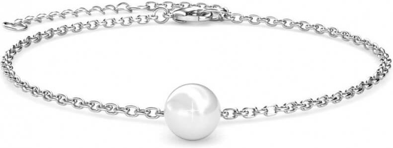 Kristall-Perlenarmband - Silber und Kristall