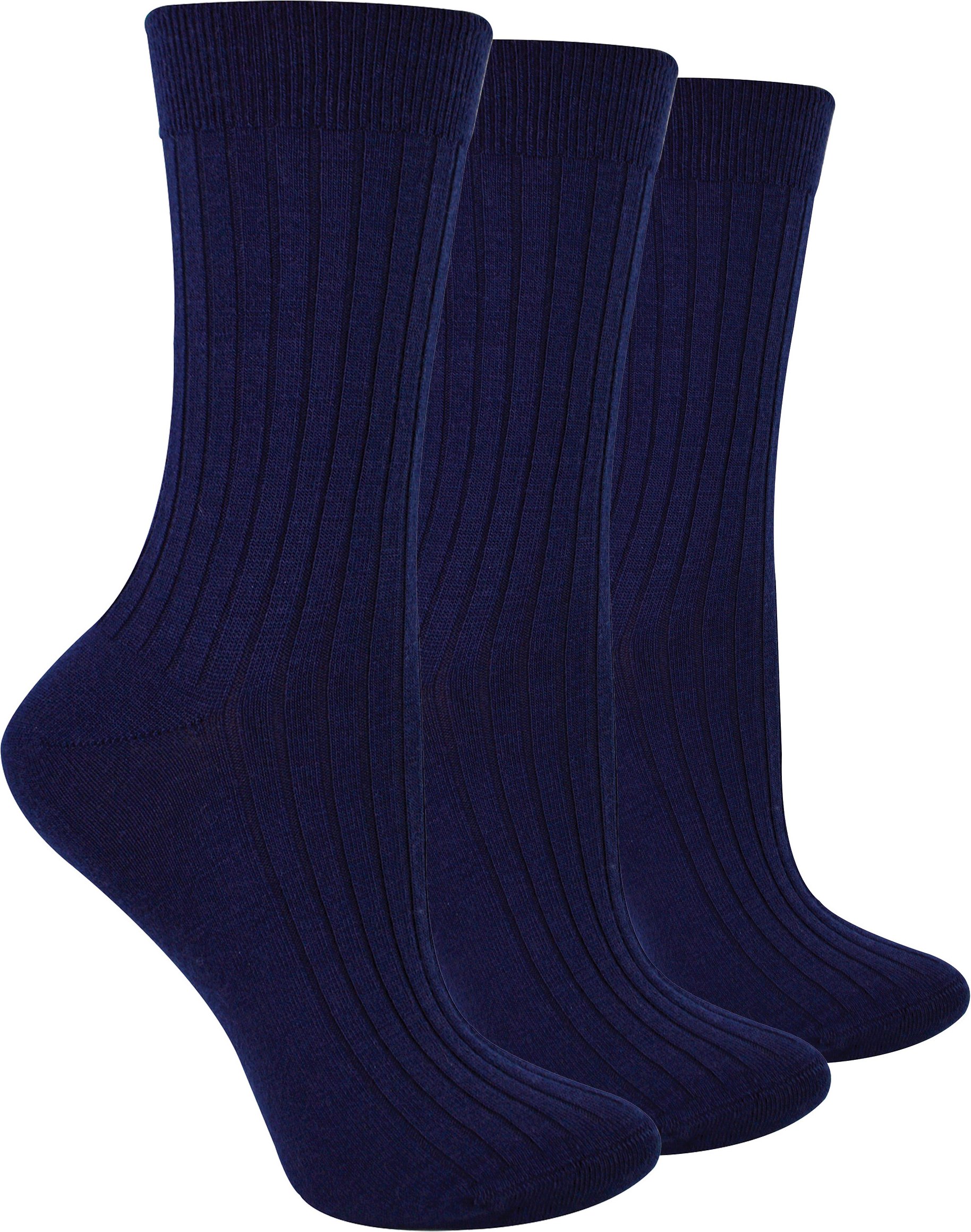 Thumbnail - 3 Paar Damen Original Merinowollsocken | Steven | Atmungsaktive dicke warme Stiefelsocken - Marineblau