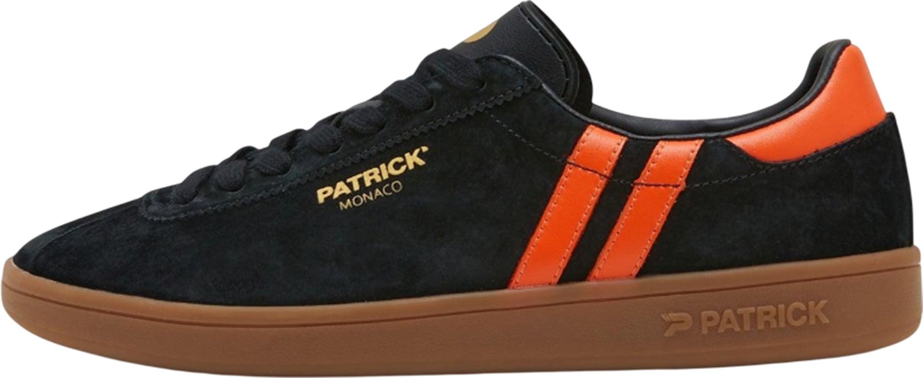 Patrick - "Monaco" Sneaker für Herren, Wildleder, Cupsohle (Schwarz/Orange)