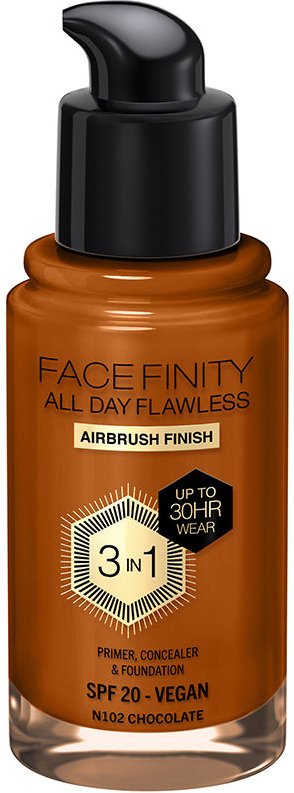 Facefinity All Day Flawless 3 In 1 Foundation #n102-schokolade 30 ml