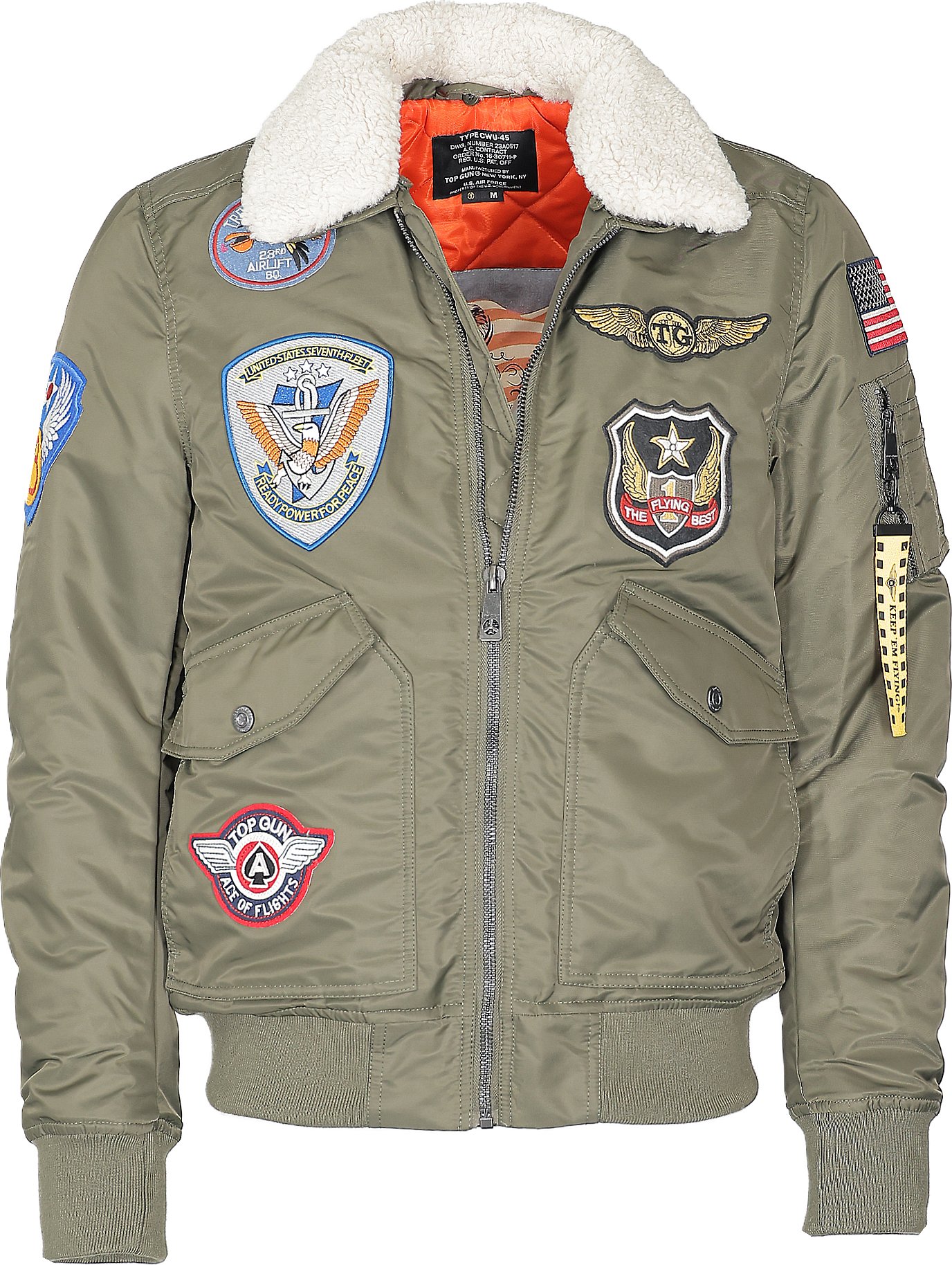 Top Gun Bomberjacke TG23005 mit Kunstfellkragen