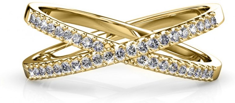 X Ring - Gold und Kristall