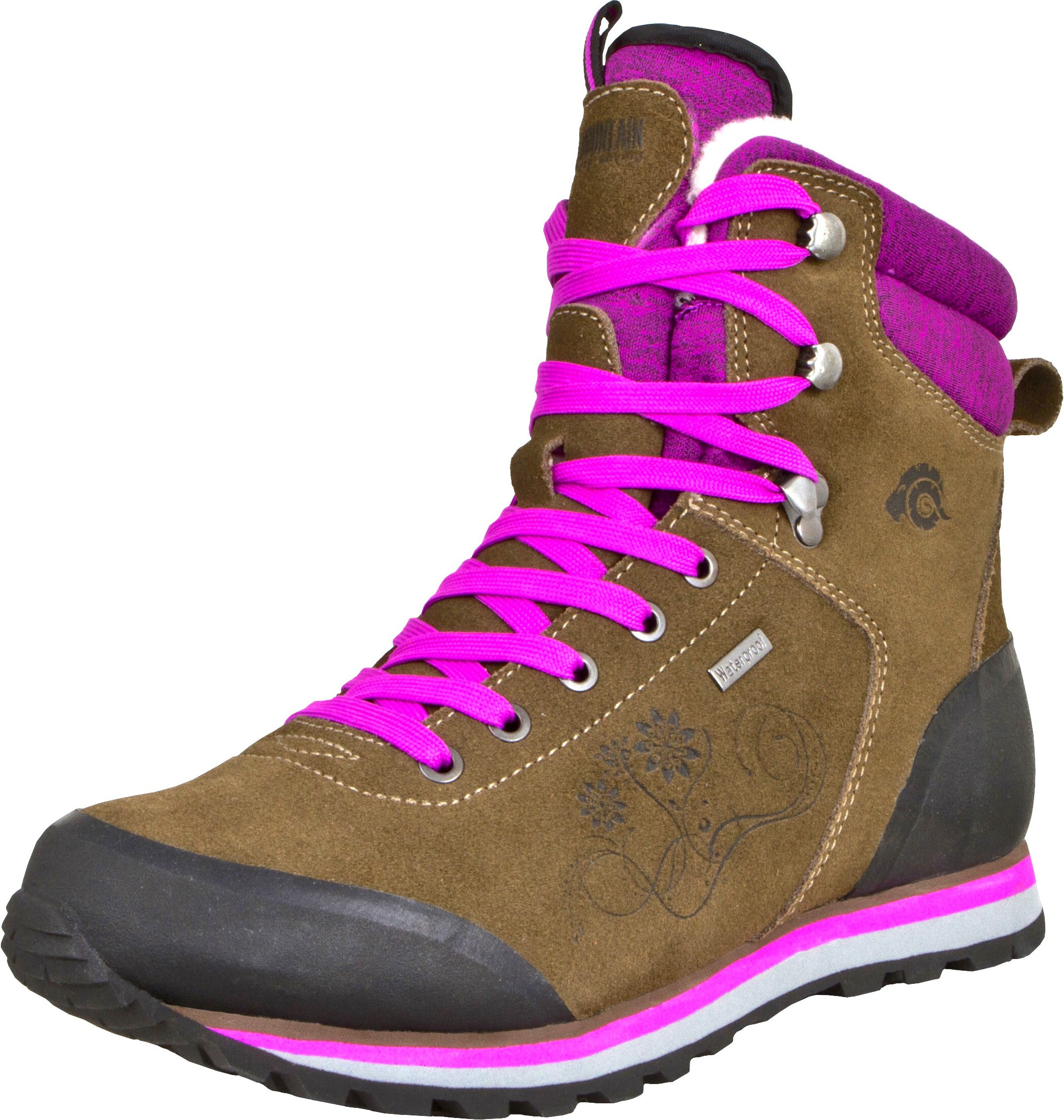 Damen Trekking-& Wanderstiefel mit Wolle Winterstiefel Braun