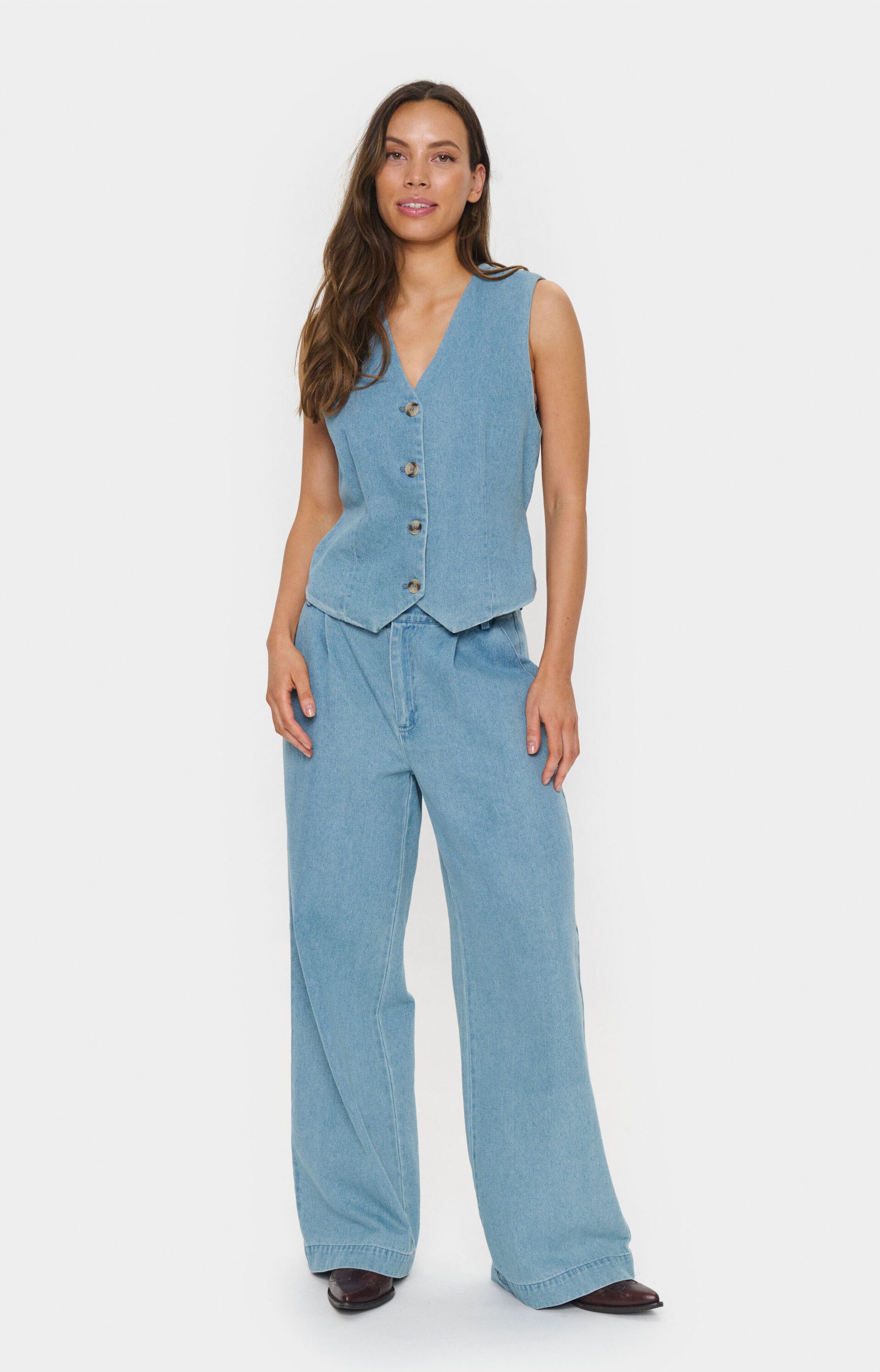 Weste Fitted Smoke Blue