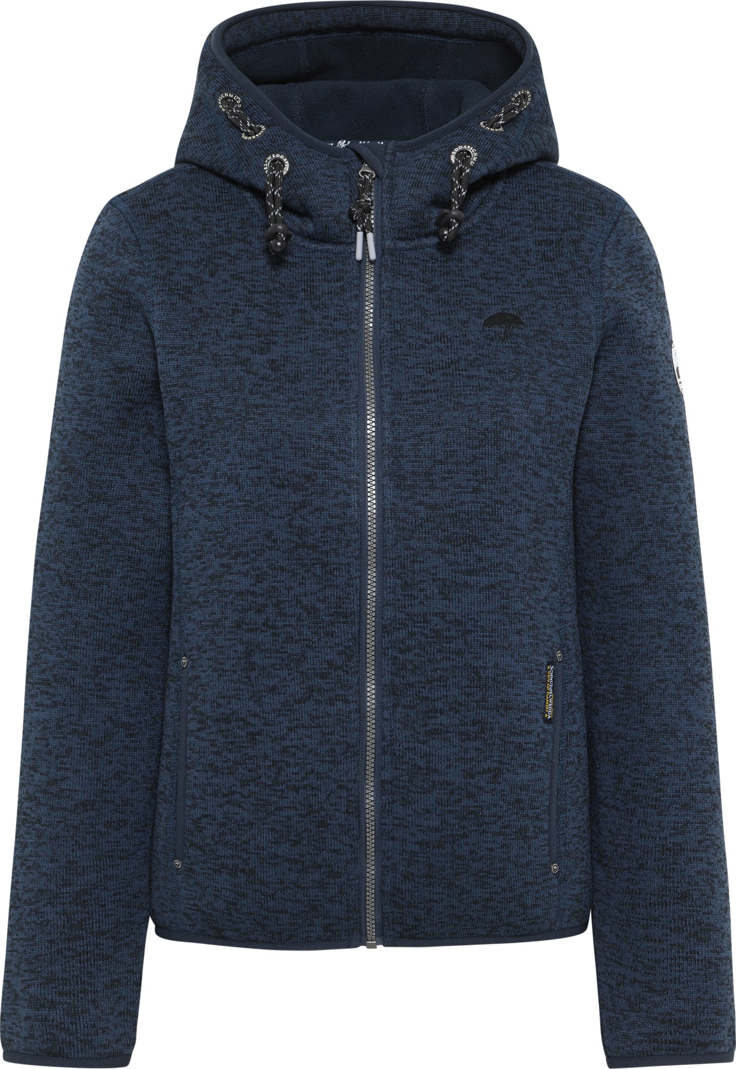 Schmuddelwedda Strickfleecejacke Damen Marine Melange Marine