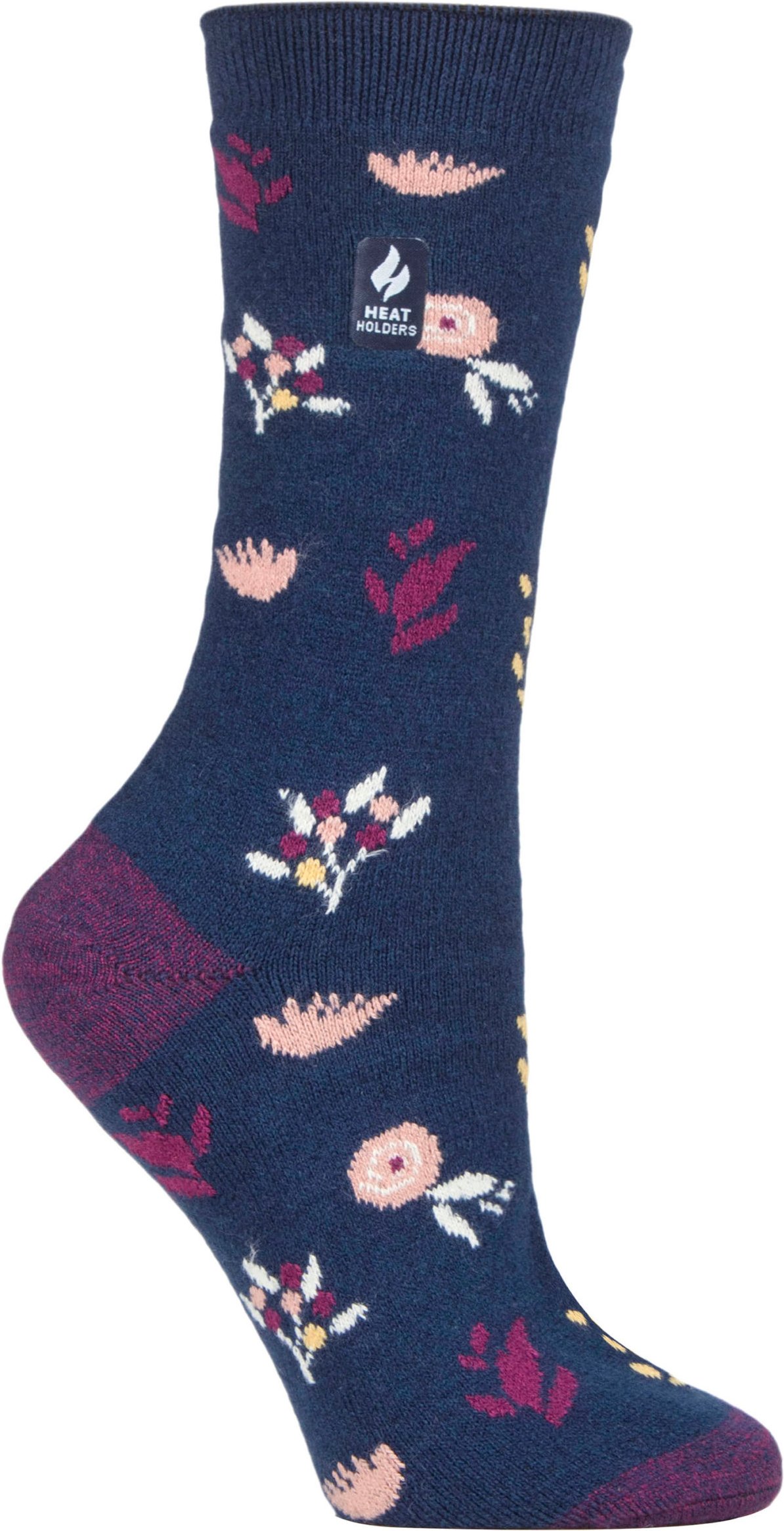 Heat Holders - Ladies Ultra Lite Thermal Brushed Inner Yarn Design Socken - Indigo (Sidari)