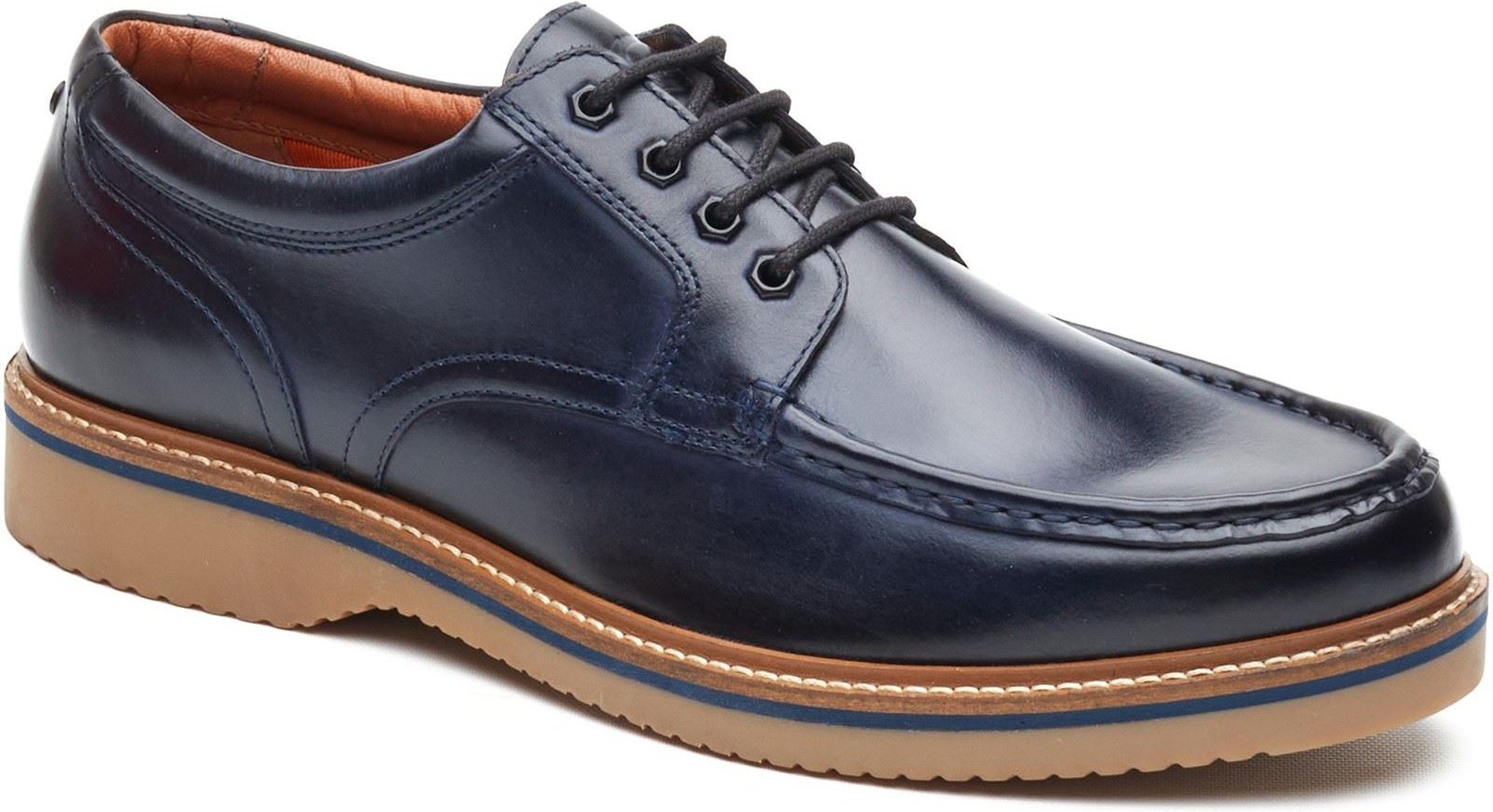 Base London Langdon Leder Herren Marineblau Bootschuhe