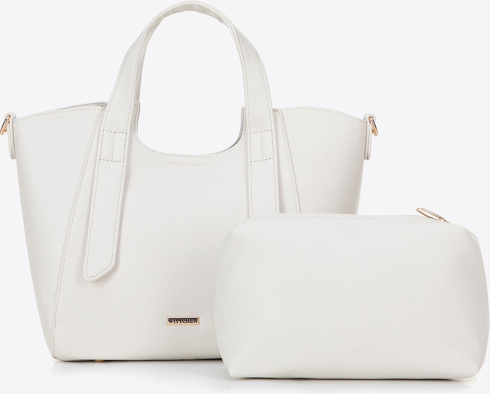 Wittchen Damenkoffer mit abnehmbarer Tasche, cremeweiß, Kunstleder