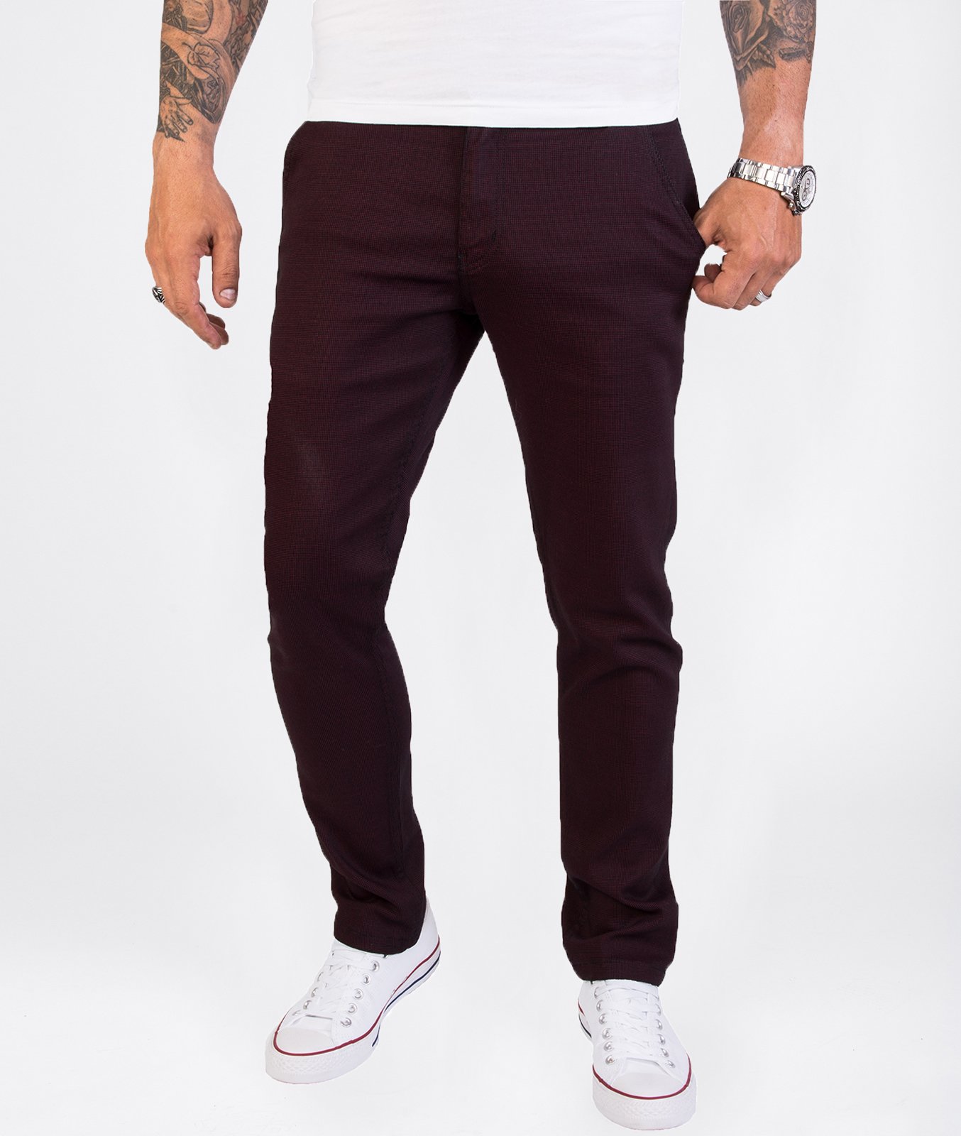Rock Creek Stoffhose Weinrot