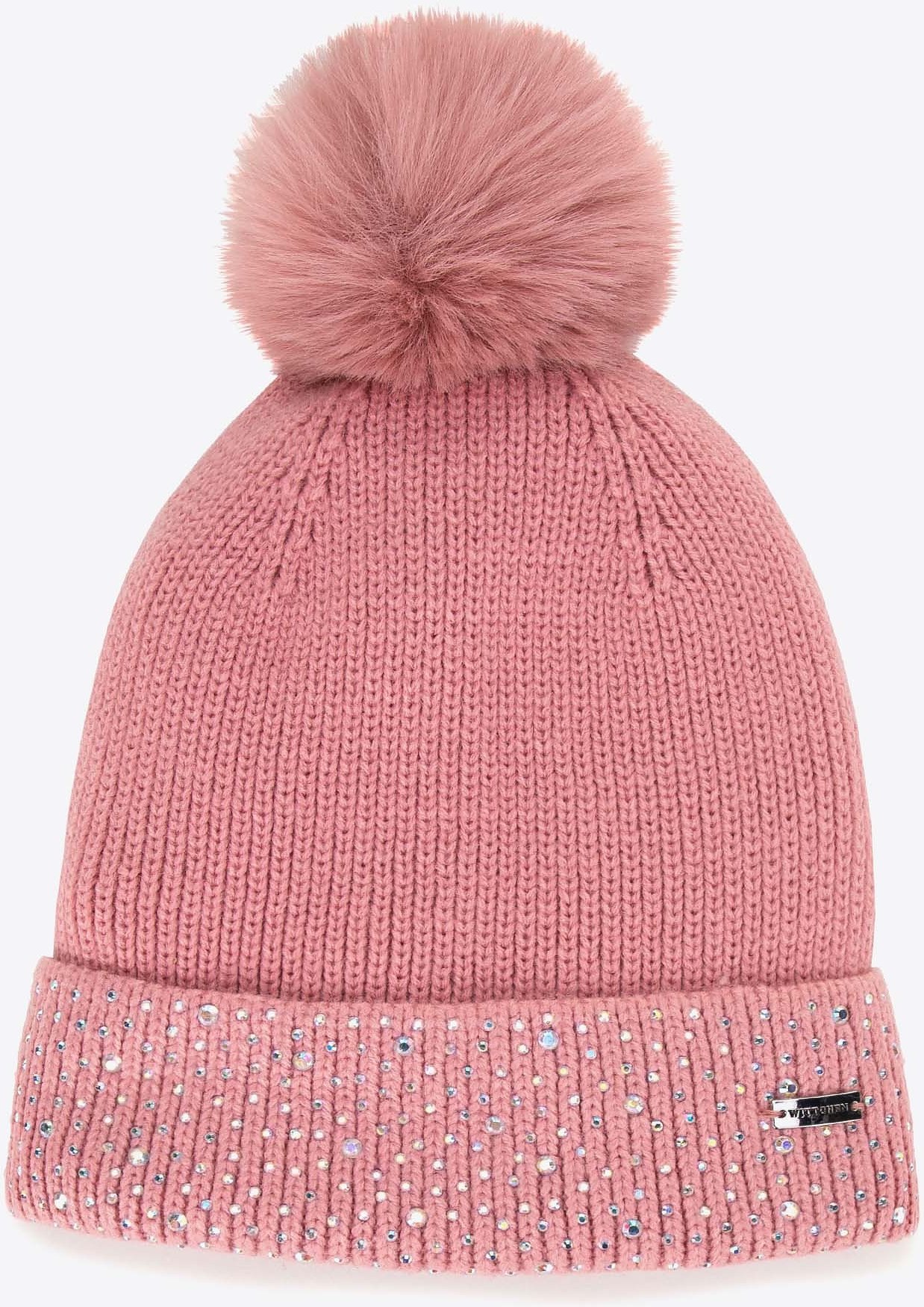 Wittchen Damen-Wintermütze mit geripptem Zierstreifen, rosa Acryl